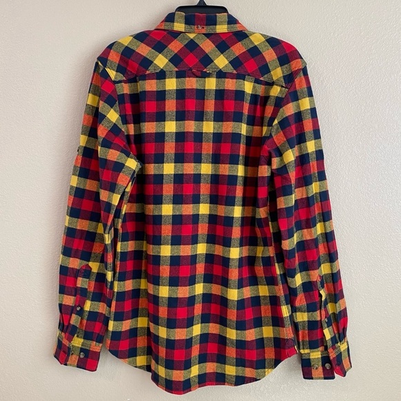 Fjallraven New Size M Skog Slim Fit Heavy Flannel Button Down Shirt Red Yellow - Picture 2 of 10